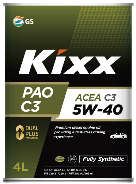 Масло моторное Kixx PAO SAE 5w-40 SN CF синт. (4л)